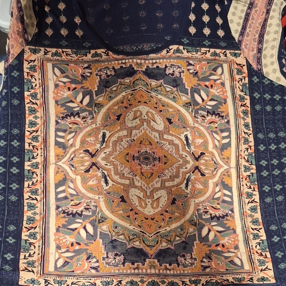 Lucky Brand Blue and Orange Graphic T-Shirt - Picture 3 of 3